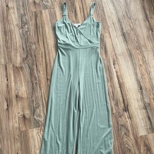 Pink Rose Sage Green Jumpsuit